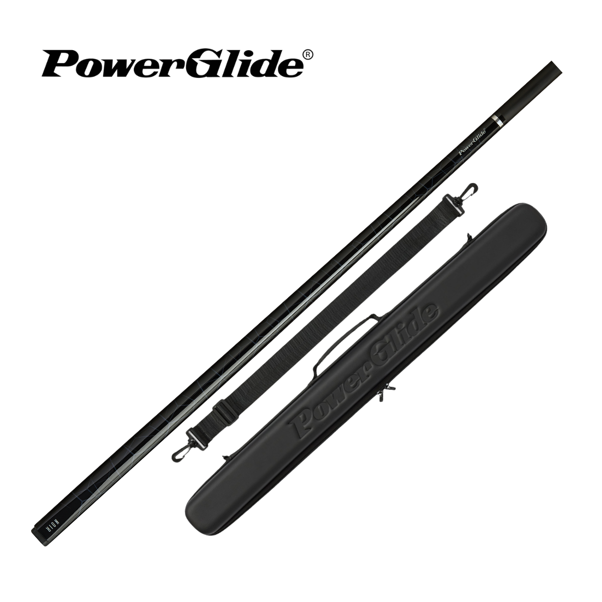 PowerGlide Snooker & Pool Cue Centre Jointed Noir Black 57" 145cm
