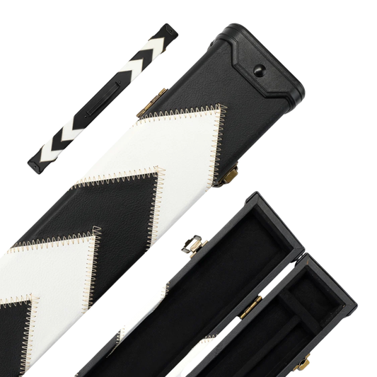 Snooker & Pool Hard Cue Case Centre Joint Black & White - Holds 1 Cue