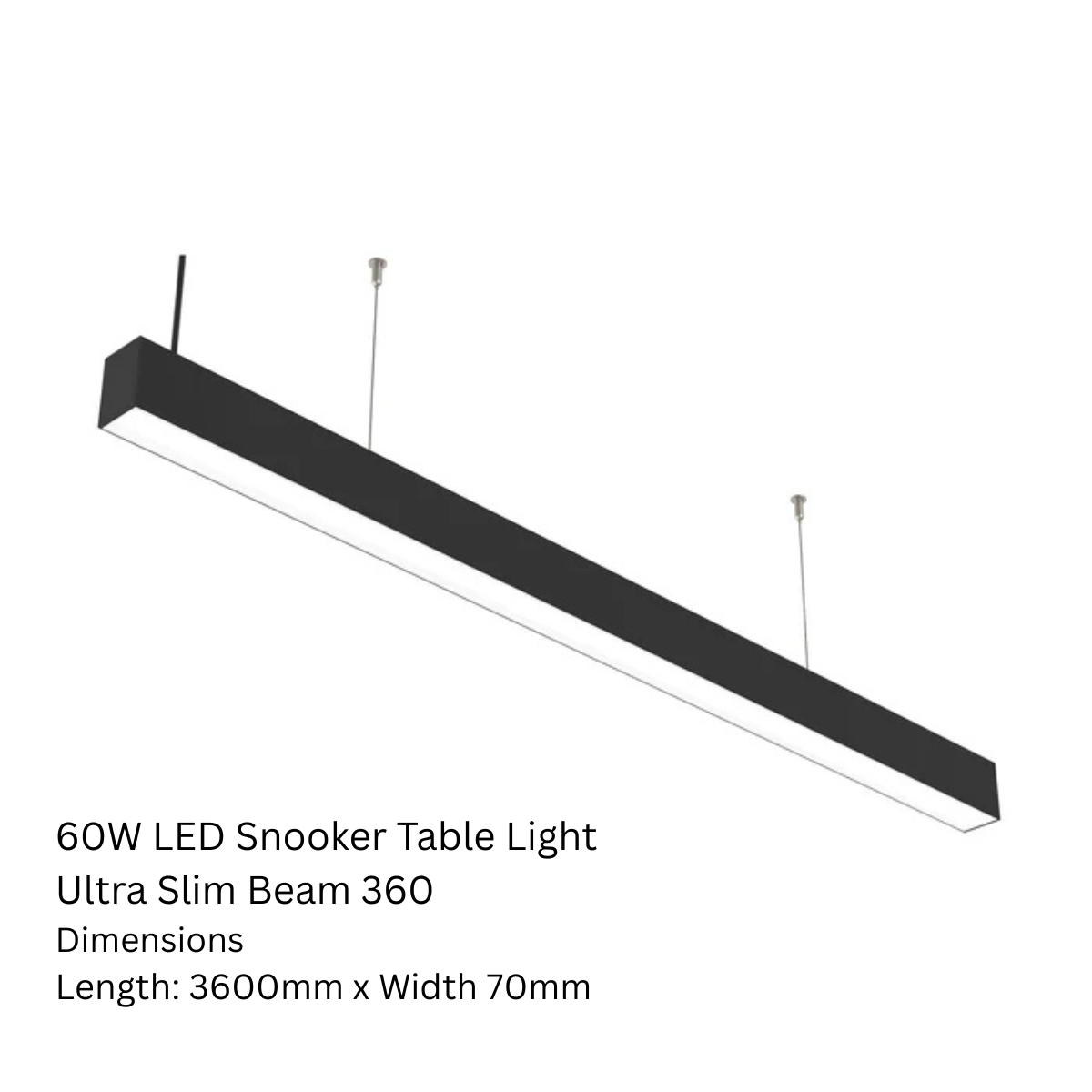 Snooker Table Light LED Ultra Slim Beam 360 Black | White 12ft
