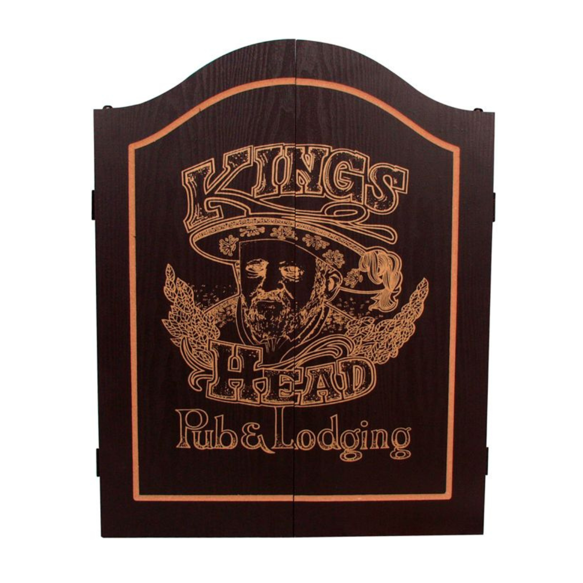 The Kings Head Dartboard Cabinet Black & Coloured