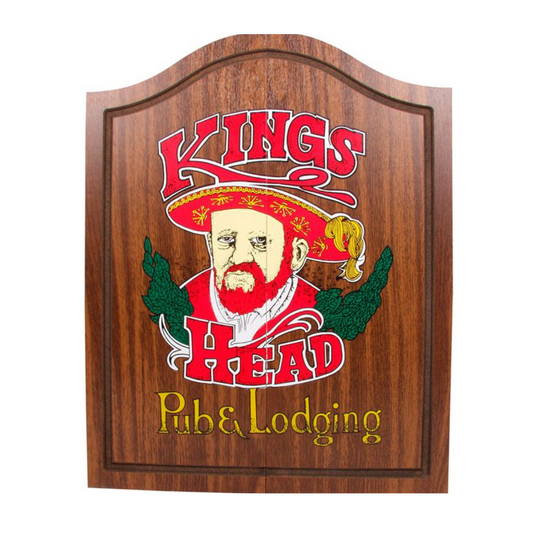 The Kings Head Dartboard Cabinet Black & Coloured