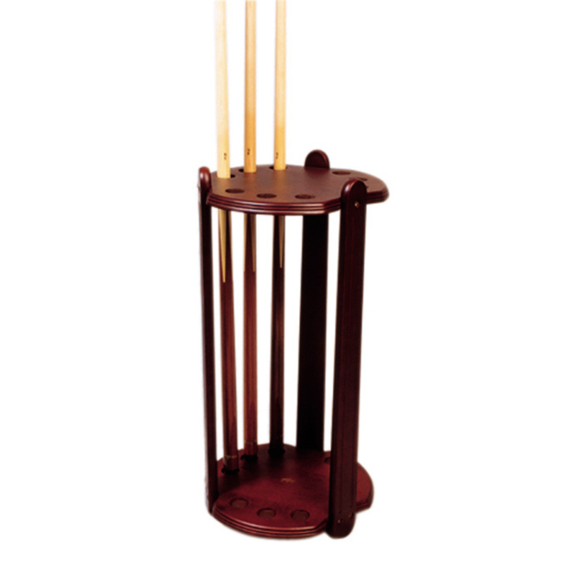 The Stand Around Pool & Snooker Cue Stand Mahogany